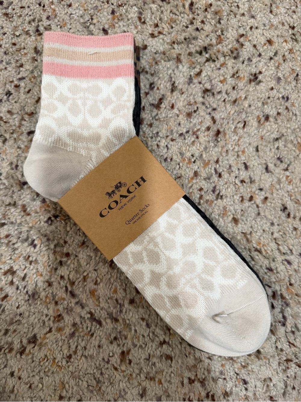 Coach Signature Quarter Socks 2-pack